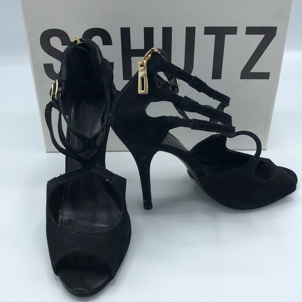Schutz peep toe ankle strap sandal